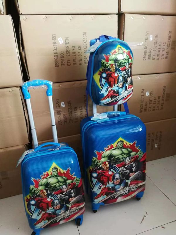 Tali yang bisa dilepas Anak-anak Bagasi kartun Koper tahan lama Warna Biru