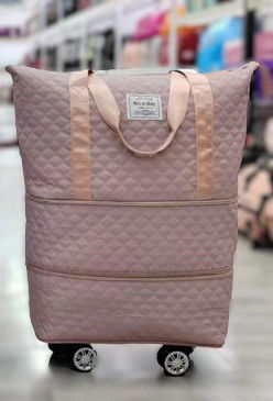 Carry-On Universal Wheel Multifunctional Multi-Layer Expansion Business Grid Pattern Travel Duffel Bag