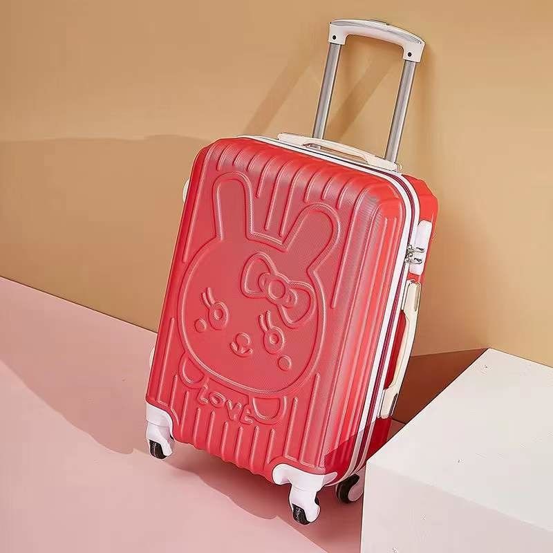 Set Bagasi ABS Kartun Murah 14 20 24 Inch Travel Trolley Tas 4 Roda Bagasi Koper Dengan Kunci Kombinasi