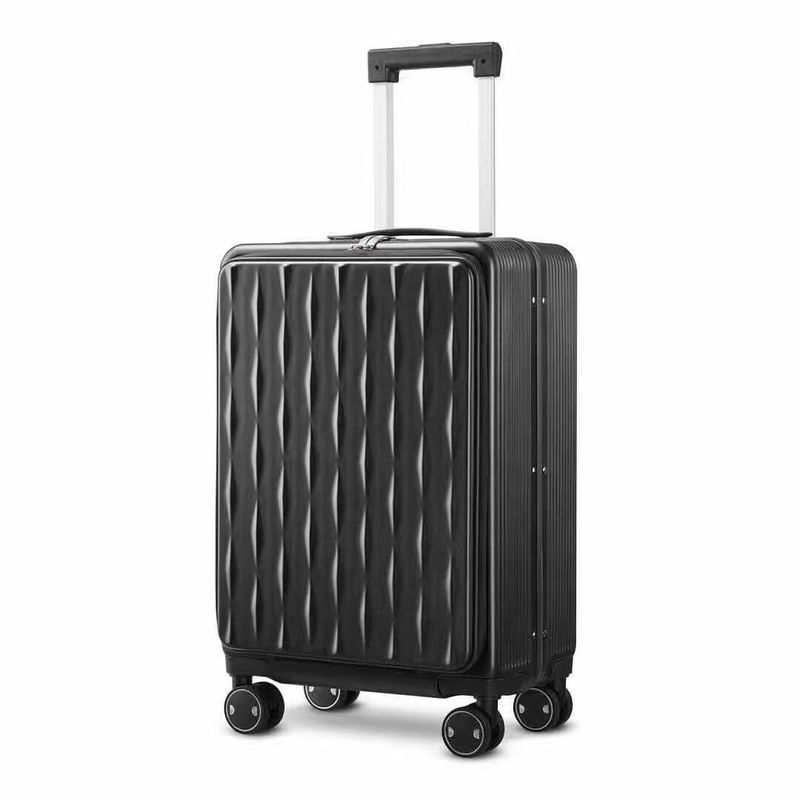 ABS PC Bagasi Bagian Depan Terbuka Bagasi Multifungsi Zipper Trolley Case Travel Password Boarding Case