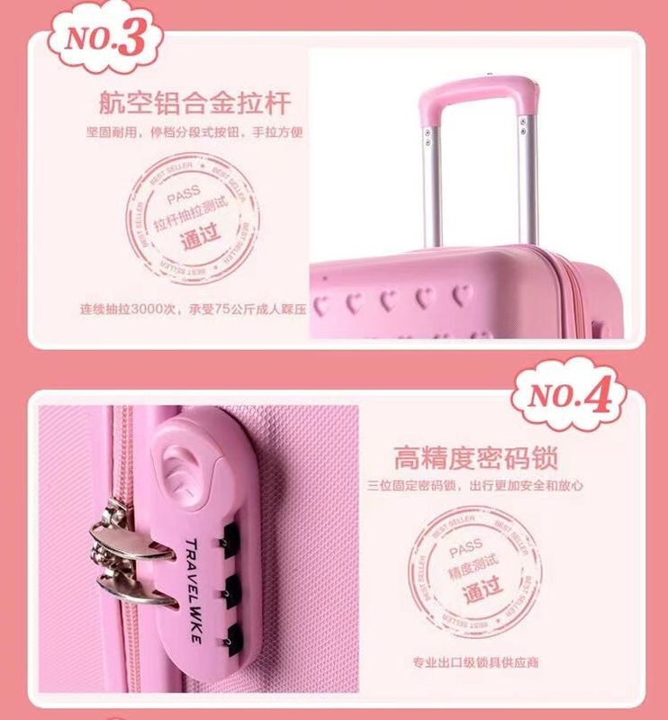 Grosir Customized ABS Riding Baggage Harga besar 4 Roda Tas Trolley Anak-anak Set koper perjalanan