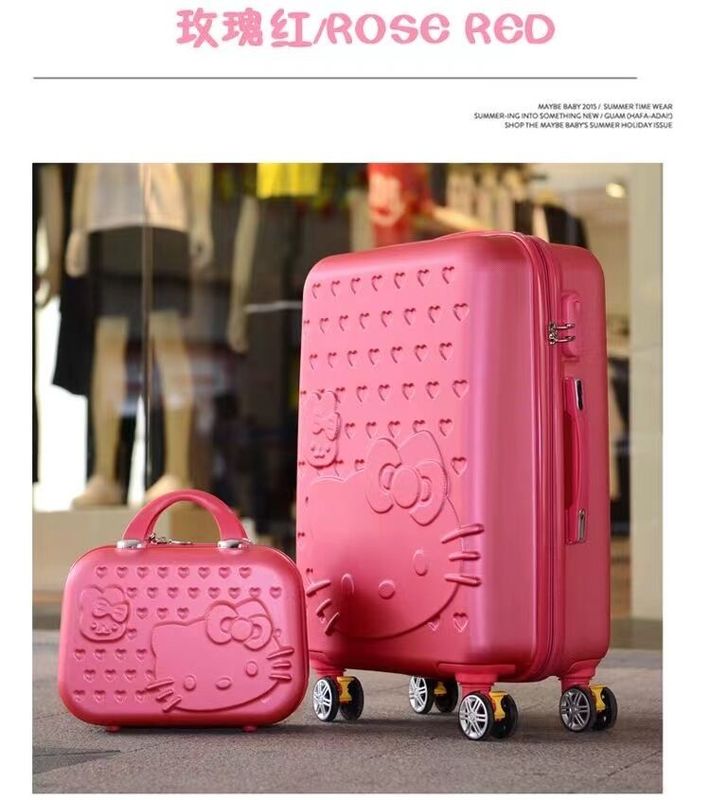 Anak-anak PC Custom Travel Trolley Bagasi Tas Koper Set Plastik Rolling SuitCase Untuk Anak-anak