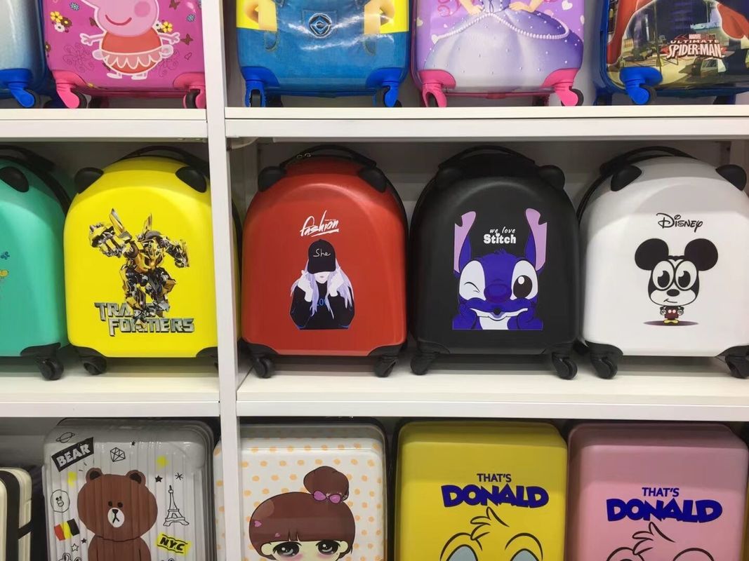 Fashion Custom Logo ABS Tas Bagasi Trolley Case Spinner Rolling Kids Trolley Bagasi Dengan 4 Roda