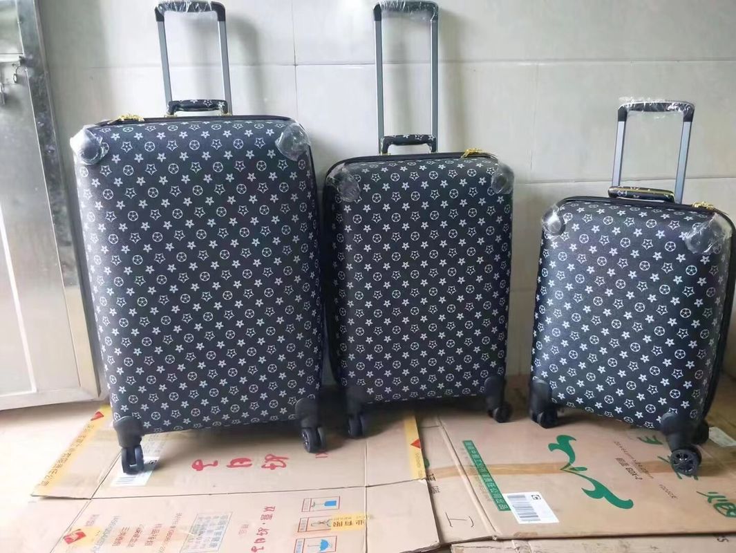 Pabrik Custom OEM Kulit Grosir Aluminium Alloy Kerangka Kualitas Tinggi Trolley Koper Set Bagasi Mewah