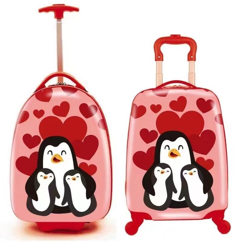 Harga Pabrik 18inch Cute Kids Children Animals Cartoon Travel Suitcase Hardside Baggage Dengan Roda Spinner