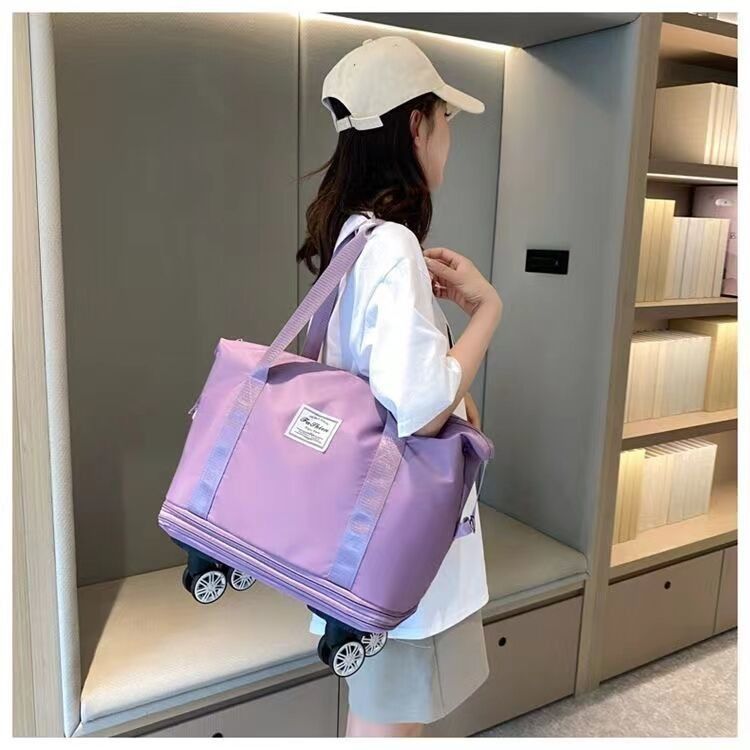 Grosir Kertas Duffel Lipat yang Bisa Diekstensi Waterproof Dry Wet Bag Organizer Weekend Travel Baggage Bag Dengan Roda