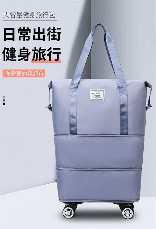 Tas Lipat Dengan Roda Waterproof Bahu Outdoor Bag Travel Duffel Tas Perjalanan Lipat
