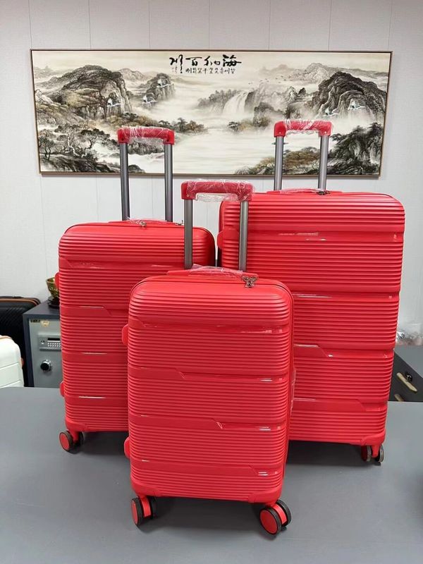 Travel Trolley Tas Vintage Trendy PP Bawa Pada Bagasi Plastik Set Koper