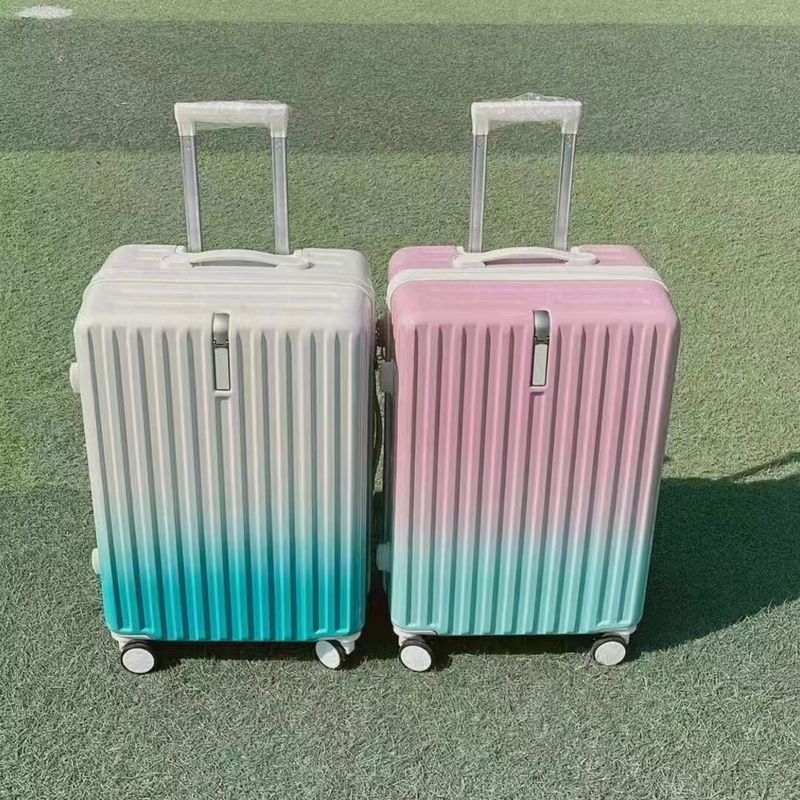 Warna Pelangi Produsen Custom Logo Bahan ABS Hard Trolley Perjalanan Zipper Koper Bagasi
