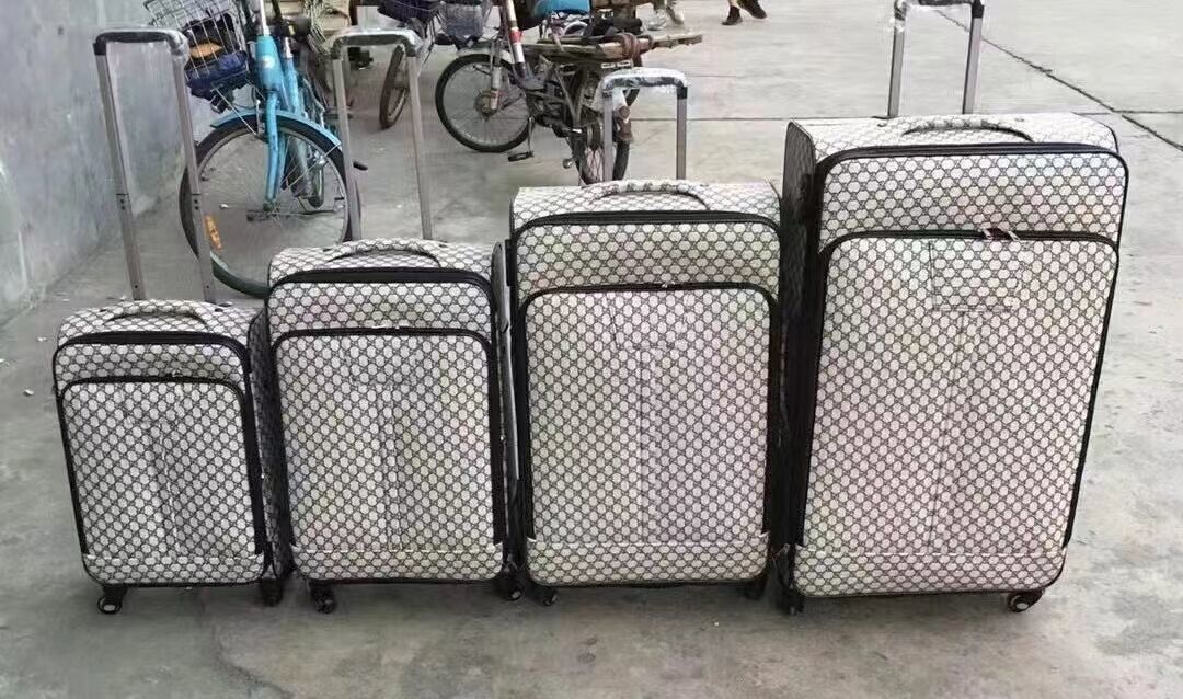 Jual Hot Grosir 20/24/28 Inci PU Kulit Putih koper bagasi set Rolling