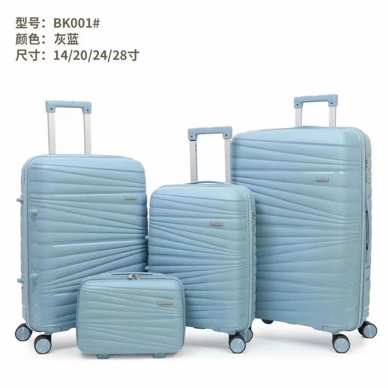 Disesuaikan 360 derajat Roda bagasi 4 bagian PP Luggae Case Kombinasi Kunci Set koper