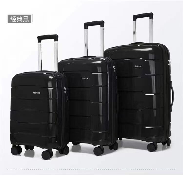 PP Bahan Ledakan-Buktinya Zipper Koper 20 24 28 Tiga-Piece Koper Universal Roda Kata Sandi Boarding Trolley Box