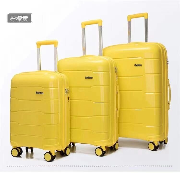 Universal Zipper Tiga-Piece Baju Dengan PP Roda Unisex Trolley Bagasi Travel Boarding Case