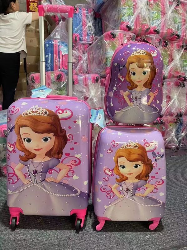 Pabrik Grosir Custom Bagasi Anak-anak Kereta Lampu Kasus Untuk Siswa Sekolah Outdoor Cartoon Travel Case
