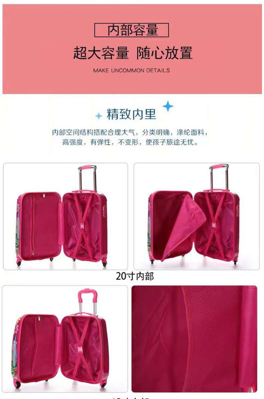 Pabrik OEM Transparan Jelas Desain Disesuaikan Kartun Desain Hewan ABS PC Travel Tas Koper Anak-anak Koper Bagasi