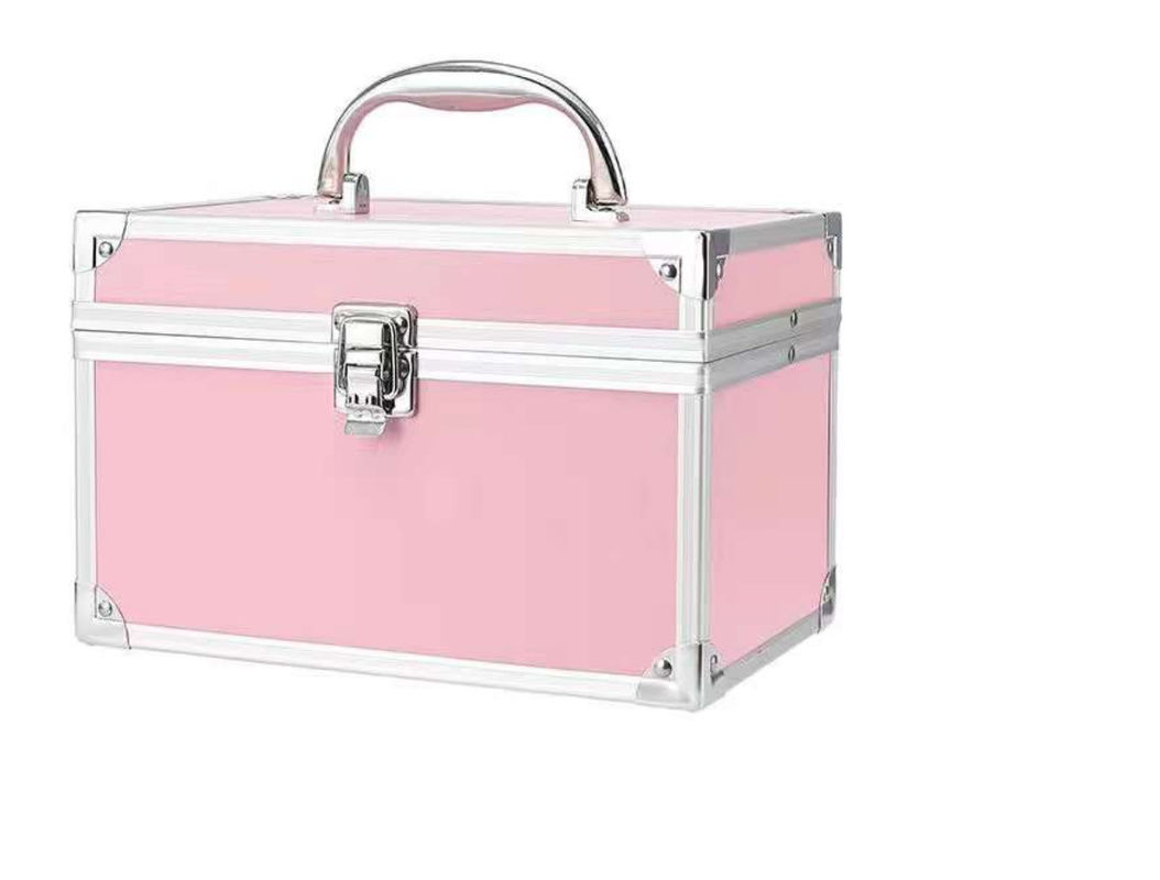 Multi-Color Makeup Cosmetic Case Pabrik Jual Langsung Aluminium Train Case Dengan Kunci