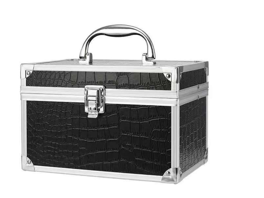 Makeup Tas Kosmetik Kotak Makeup Kuku Polish Case Metal Cosmetic Case Mini Aluminium Diamonds tahan lama Mewah Buka 200