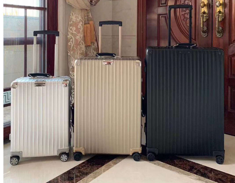 Hot Sale All Aluminium Magnesium Alloy Vintage Travel Baggage Unisex Carry TSA Custom Lock Baju Kertas Roda Spinner Manufa