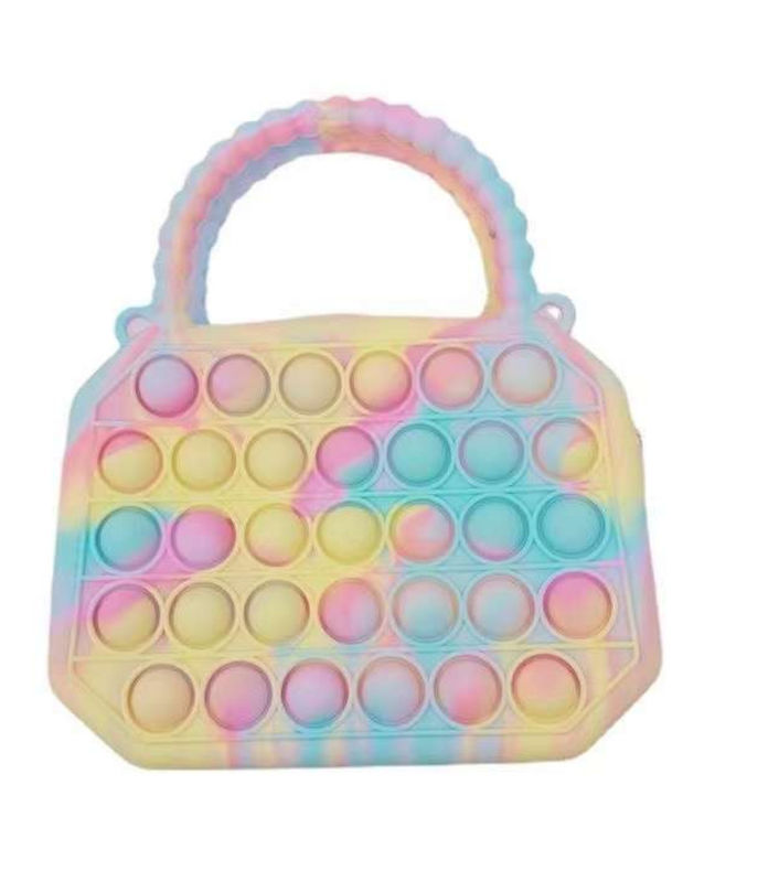Penghilang Stres Silikon Fidget Toys Tas Wanita Tas Wanita Gadis Koin Tas Messenger Anak Purses Gelembung Tas