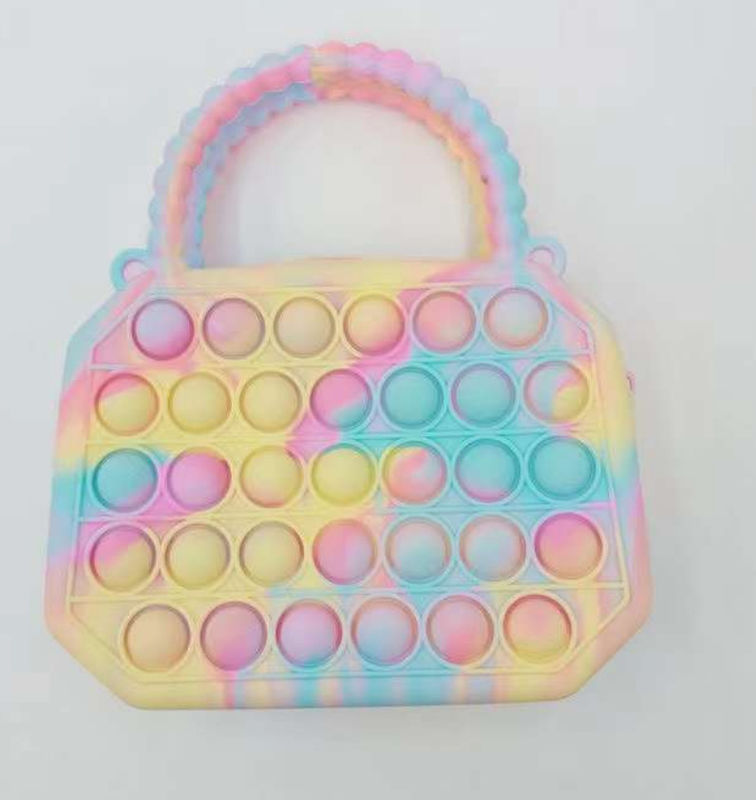 Penghilang Stres Silikon Fidget Toys Tas Wanita Tas Wanita Gadis Koin Tas Messenger Anak Purses Gelembung Tas