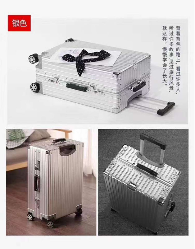 Aluminium Frame Bagasi Trolley Box 20 Inci Multifungsi Koper Kapasitas Besar 28 Inci Bagasi Dengan Universal