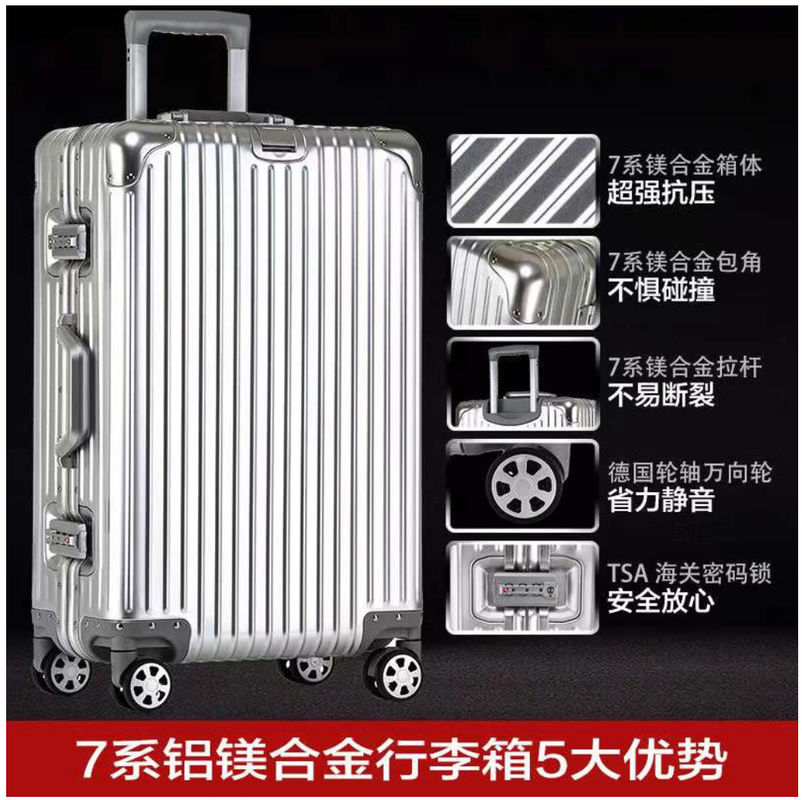 Bagasi Perjalanan Aluminium Hard Trolly Case New Aluminium Suitcase 4 Spinner Wheels Suitcase Bagasi