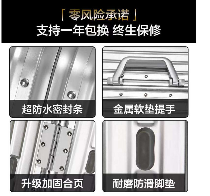 Bagasi Perjalanan Aluminium Hard Trolly Case New Aluminium Suitcase 4 Spinner Wheels Suitcase Bagasi