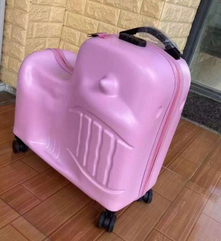 Anak-anak duduk Trolley Box Bersepeda koper Bagasi Kartun 24 Inci A Rideable Baby Trolley Anak-anak Rolling Toddler