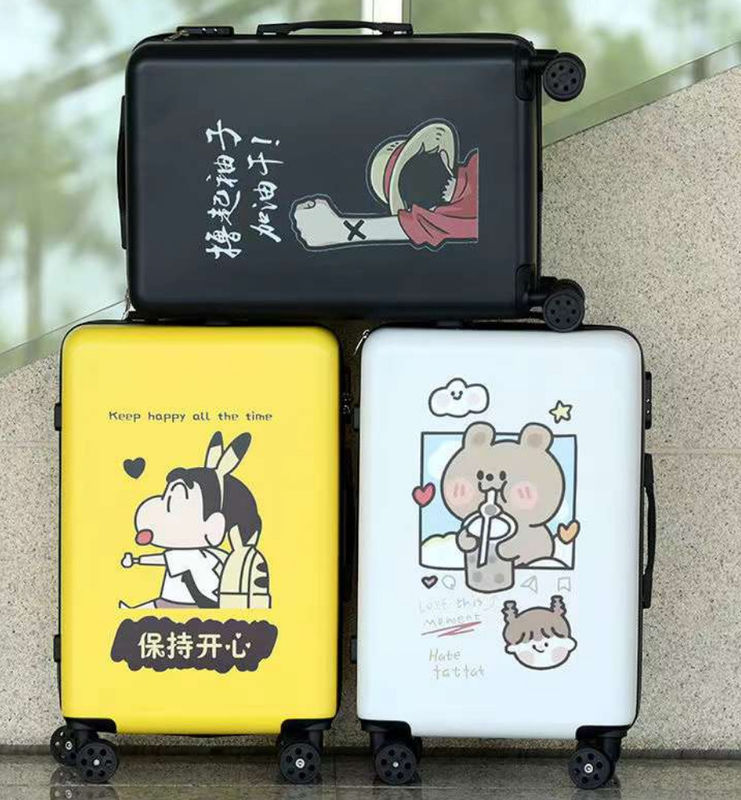 4 Roda Custom Logo DIY Creative Print Travel Bag Bag Bag Spinner Kabin ABS PC Trolley Bawa On Custom Logo koper
