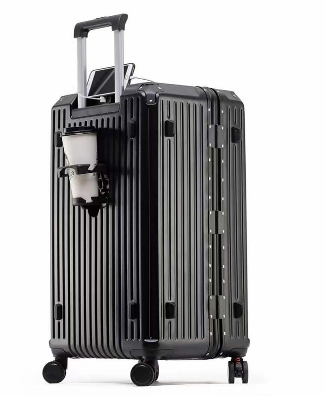 Baru Datang Vintage Multifungsi Abs Aluminium Bagasi Hardside Trolley Case Travel Bagasi koper dengan wadah cangkir