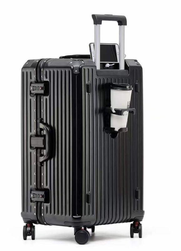 Baru Datang Vintage Multifungsi Abs Aluminium Bagasi Hardside Trolley Case Travel Bagasi koper dengan wadah cangkir