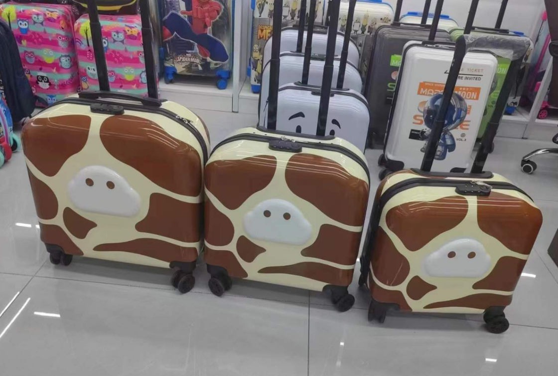 Custom Kartun Kasus Trolley Anak-anak LOGO 18 Inch 3D Animal Gift Boarding Box Universal Roda Anak-anak koper Bagasi