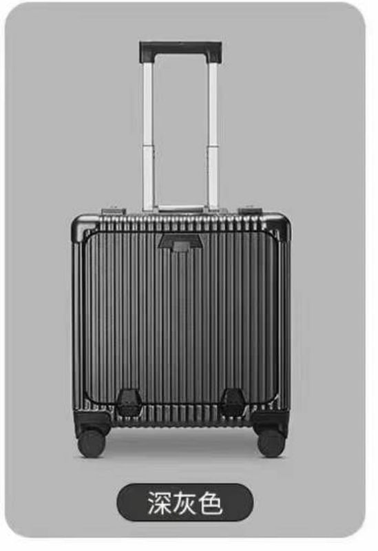 Grosir PC 18 Inci Travel Trolley Bagasi Bagian Depan Pembukaan Bawa Pada Koper Anticrack Cute Case Aluminium Frame Roller