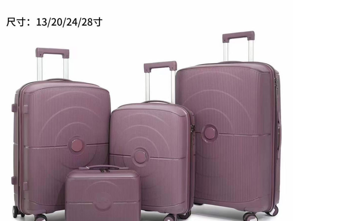 4-Piece Set Ringan Baju Tas TSA Kunci Dengan Anti-Goresan PP Bahan Expandable 20 24 28 Inch
