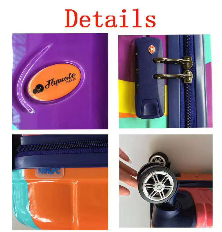 Klasik Vintage ABS 3 Piece Set Tas Trolley Hard Shell Traveling Spinner Set koper