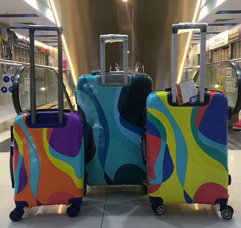 Klasik Vintage ABS 3 Piece Set Tas Trolley Hard Shell Traveling Spinner Set koper