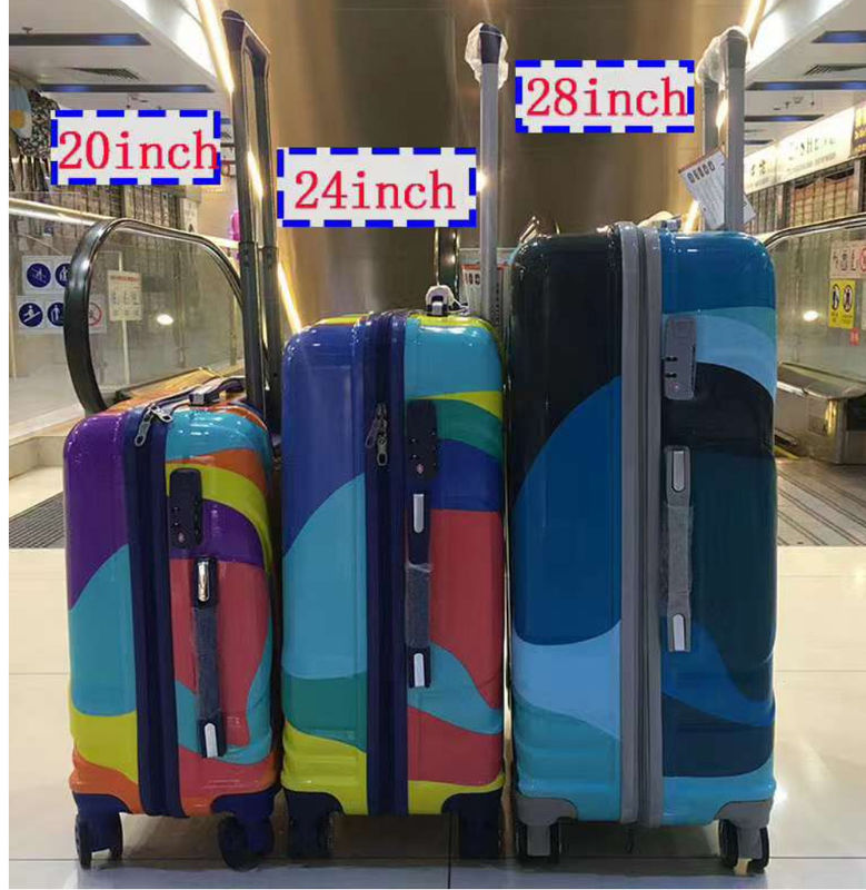Klasik Vintage ABS 3 Piece Set Tas Trolley Hard Shell Traveling Spinner Set koper