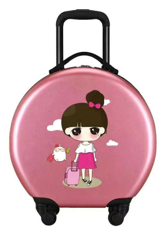 Desain Custom Cute Anak Baju ABS + PC Anak koper 18 Inch Ride Carry On Trolley Travel Bags Untuk Anak-anak