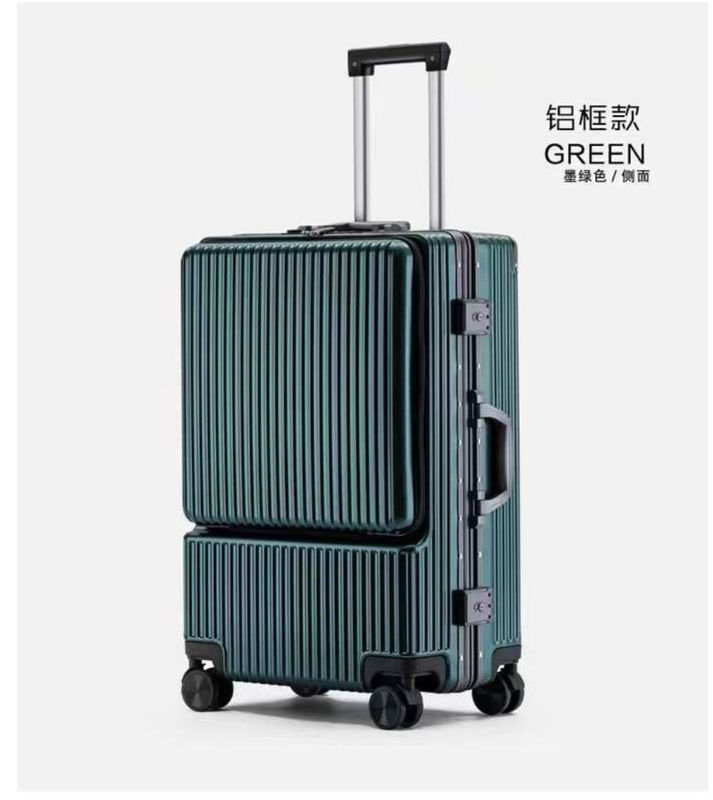 Trolley Spinner Untuk Bagasi Dengan Kunci TSA Hitam, Hijau Hitam, Merah, Carry-On 20-Lnch, PC Hardside Baju Dengan Front Poc