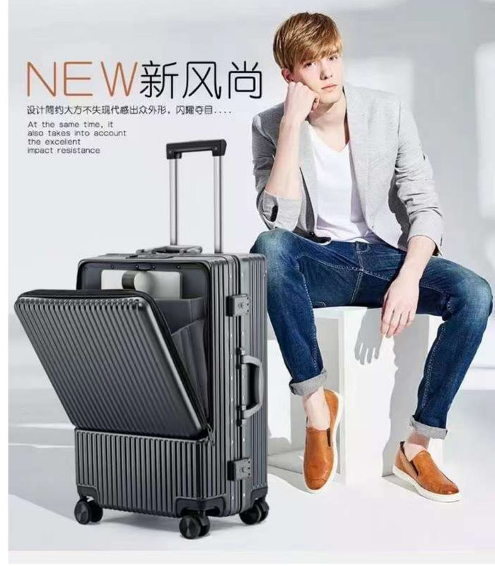 Trolley Spinner Untuk Bagasi Dengan Kunci TSA Hitam, Hijau Hitam, Merah, Carry-On 20-Lnch, PC Hardside Baju Dengan Front Poc