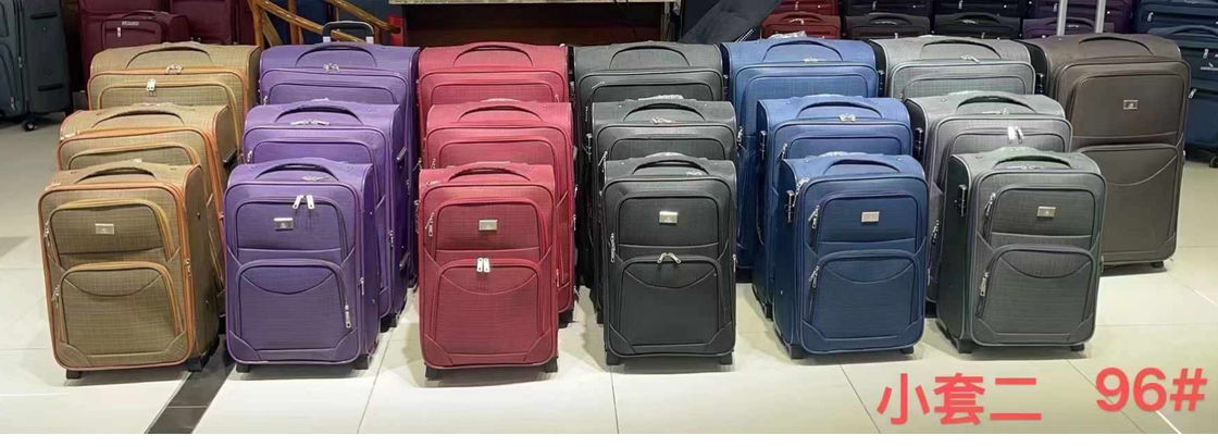 Carry-On 3 Pcs Baggage Set Spinner Softshell ringan softside customizable koper dengan 4 Rolling Spinner roda