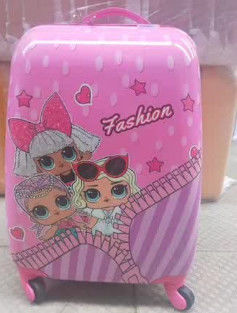 18 Inci Double-Sided Kartun Zipper Baggage, Universal Wheel Boarding Travel Box, Kasus Trolley Anak-anak